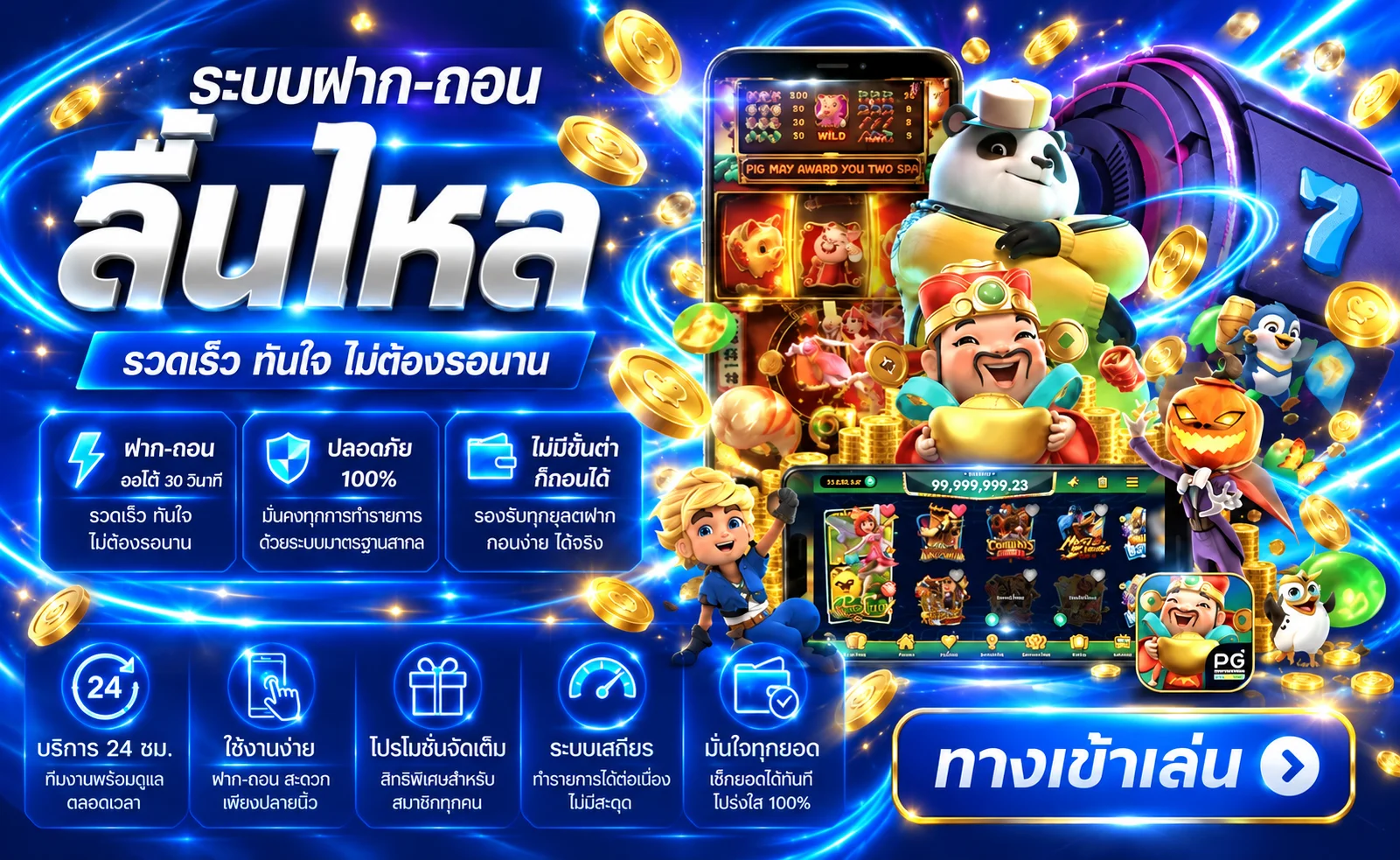 ระบบ UFA432 เสถียรพร้อมเกมและตัวละคร PG Soft