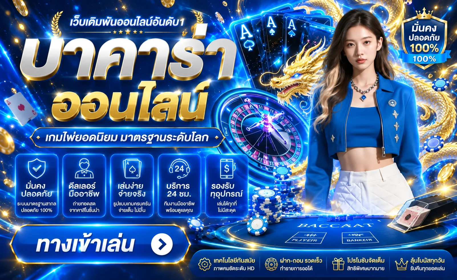 บาคาร่าออนไลน์ UFA432 โต๊ะสด ไพ่ และวงล้อคาสิโน